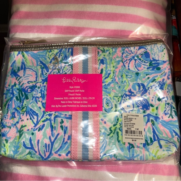 NIP/NWT LILLY PULITZER GWP Pouch Surf Blue Soleil it On Me New Bag - Picture 6 of 16